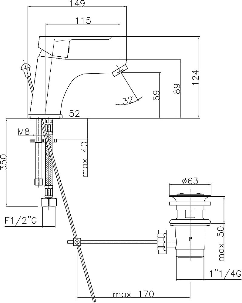 Смеситель для раковины Webert Sax Evolution SE830102740 белый матовый купить в интернет-магазине сантехники Sanbest