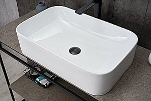 Раковина накладная Gid Geometrico 61 N9599 51231 белая купить в интернет-магазине Sanbest