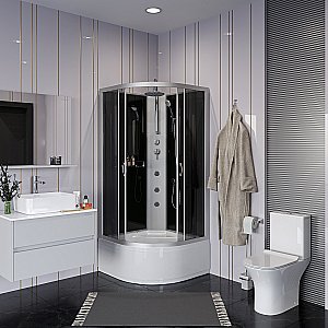Душевая кабина Niagara Classic NG-2507-14BKTG 80х80 с гидромассажем купить в интернет-магазине Sanbest