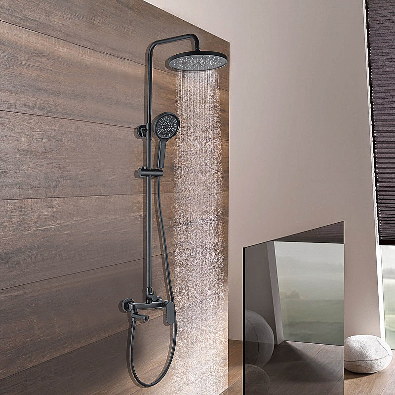 Душевая система Azario ARIZONA AZ-20BR черная матовая купить в интернет-магазине сантехники Sanbest