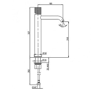 Смеситель для раковины PAINI Cox grip 7GPZ205OLL черный матовый купить в интернет-магазине сантехники Sanbest