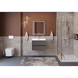 Тумба с раковиной BelBagno 75 KRAFT-750-2C-SO-GSO+CZR-8070-75 темно-серая матовая для ванной в интернет-магазине Sanbest