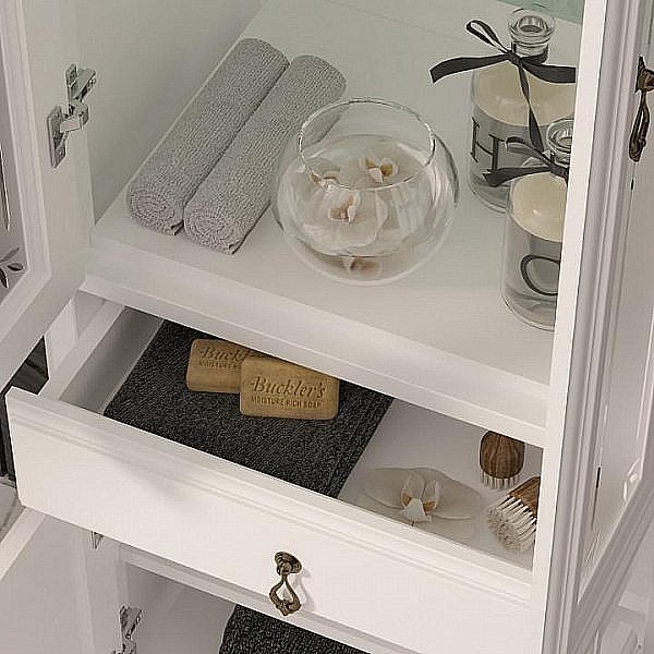 Пенал Опадирис Лоренцо 56 белый матовый для ванной в интернет-магазине сантехники Sanbest