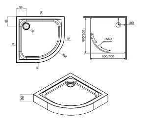 Душевой поддон AM.PM X-Joy W88T-205-090W 90x90 купить в интернет-магазине Sanbest