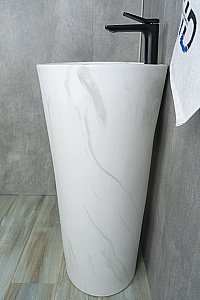 Раковина напольная Gid Autonomo 40 Nb131ws 81111 белая матовая мрамор купить в интернет-магазине Sanbest