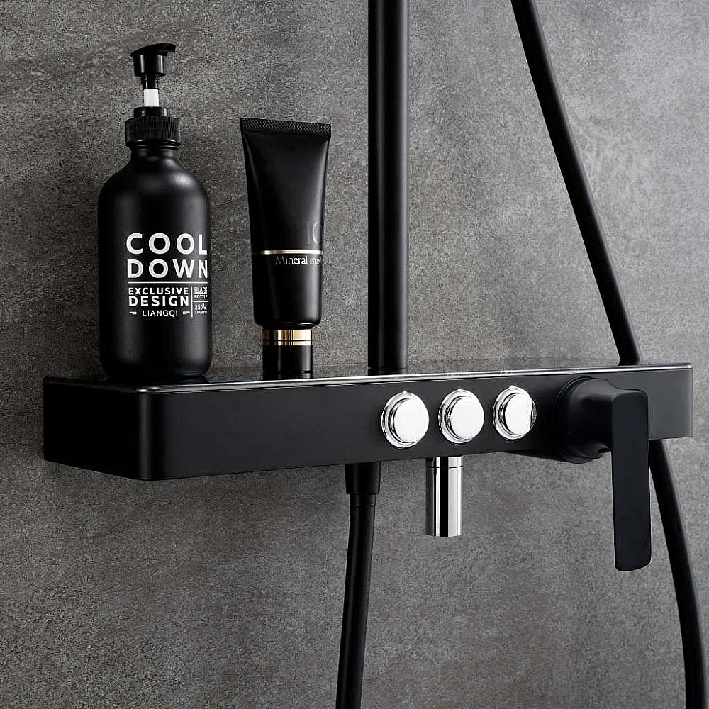 Душевая система Melana MALE F610501B черная матовая купить в интернет-магазине сантехники Sanbest