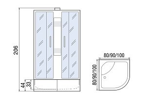 Душевая кабина Мономах С МЗ 43 80x80 без крыши купить в интернет-магазине Sanbest