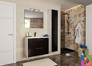 Тумба с раковиной Эстет Vegas 80 любой цвет тумбы и раковины с блестками под заказ для ванной в интернет-магазине Sanbest