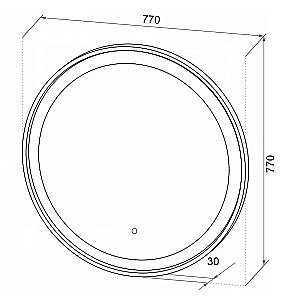 Зеркало Loranto РИО CS00098011 77х77 сенсорный выключатель с функцией диммера в ванную от интернет-магазине сантехники Sanbest
