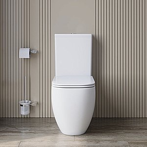 Унитаз напольный BelBagno LUCE-TOR BB2197CP-TOR/SC белый, с крышкой микролифт, с бачком, безободковый, слив-торнадо купить в интернет-магазине Sanbest