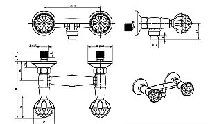 Смеситель для душа Boheme Brillante Presente 354 купить в интернет-магазине сантехники Sanbest