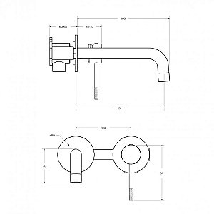 Смеситель для раковины Cezares RELAX-BLI2-1-GM-W0 оружейная сталь купить в интернет-магазине сантехники Sanbest