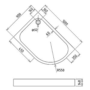 Душевой поддон Gemy ST19 L/R 100x90 белый купить в интернет-магазине Sanbest