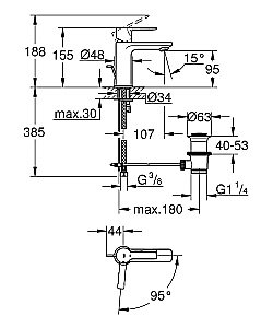 Смеситель для раковины Grohe Lineare New 23790001 купить в интернет-магазине сантехники Sanbest