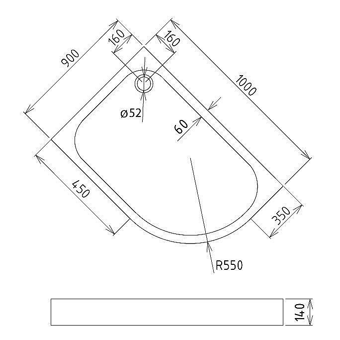 Душевой поддон Gemy ST19 L/R 100x90 белый купить в интернет-магазине Sanbest