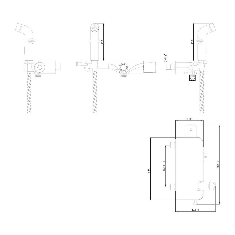 Гигиенический душ с термостатом Lemark Solo LM7169CW купить в интернет-магазине сантехники Sanbest