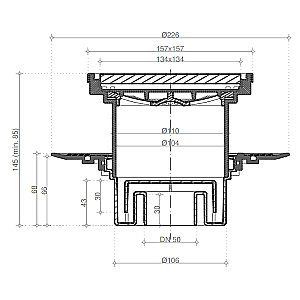 Душевой трап Pestan Confluo Standard 13000167 белый/золото купить в интернет-магазине Sanbest