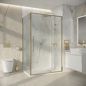 Душевой уголок Niagara Nova NG-45-12ASG-A90SG-34 120x90 стекло прозрачное/профиль брашированное золото купить в интернет-магазине Sanbest