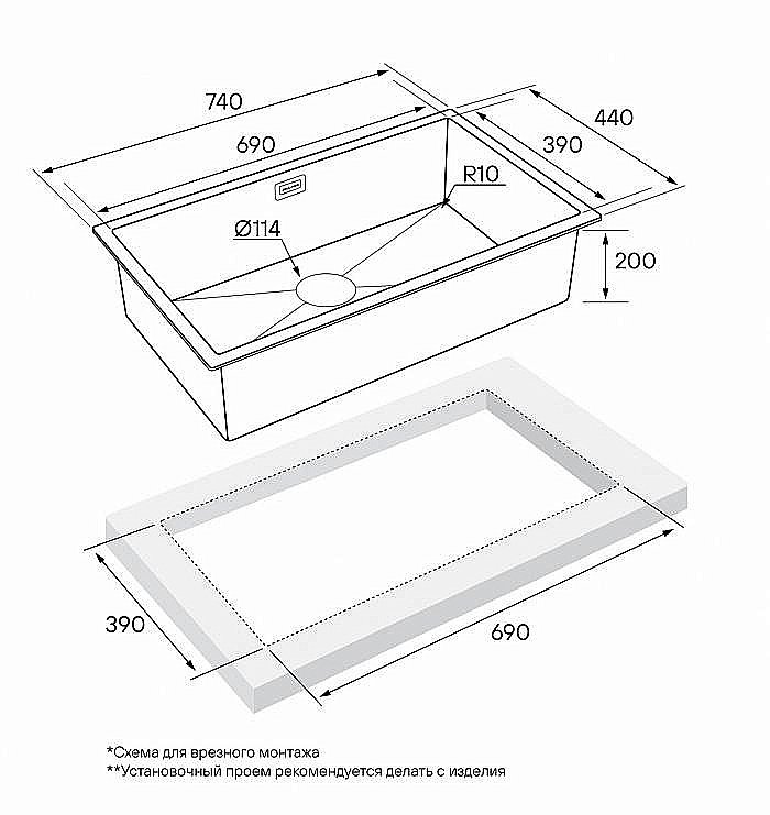 Мойка кухонная Paulmark KOHER PM807444-BG брашированное золото купить в интернет-магазине сантехники Sanbest