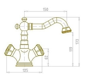 Смеситель для раковины Bronze De Luxe ROYAL 10218 купить в интернет-магазине сантехники Sanbest