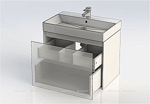 Тумба с раковиной Aquanet Нью-Йорк 203946 70 орех для ванной в интернет-магазине Sanbest