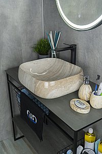 Раковина накладная Gid 45 Mnc554 54452 бежевый мрамор купить в интернет-магазине Sanbest