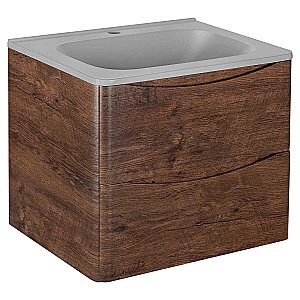Тумба с раковиной Vincea PAOLA VMC-2P600RW + VCB-2VP600G 60 темное дерево для ванной в интернет-магазине Sanbest