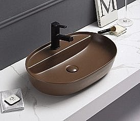 Раковина накладная Gid Lago 61 Br1346 53342 коричневая матовая купить в интернет-магазине Sanbest