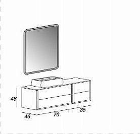 Тумба с раковиной Cezares Bellagio Moderno 100 для ванной в интернет-магазине Sanbest