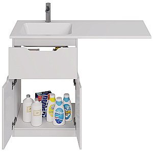 Тумба с  раковиной напольная Dreja VEGA 60/120 белый глянец для ванной в интернет-магазине Sanbest