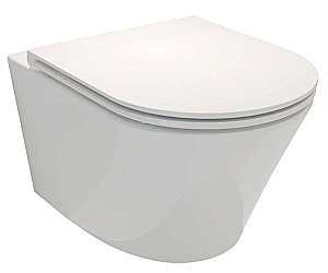 Унитаз подвесной Jacob Delafon RODIN+ E21748RU-00 безободковый, с крышкой микролифт, с инсталляцией и черной кнопкой купить в интернет-магазине Sanbest