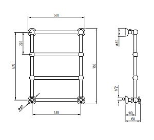 Полотенцесушитель водяной Migliore Colosseum ML.CLS-HY.400 золото купить в интернет-магазине сантехники Sanbest