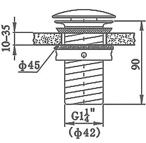 Донный клапан Black&White Universe U8707 GM купить в интернет-магазине сантехники Sanbest
