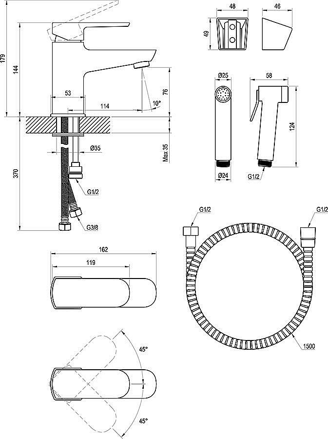 Смеситель для раковины Ravak BM X070165 хром купить в интернет-магазине сантехники Sanbest