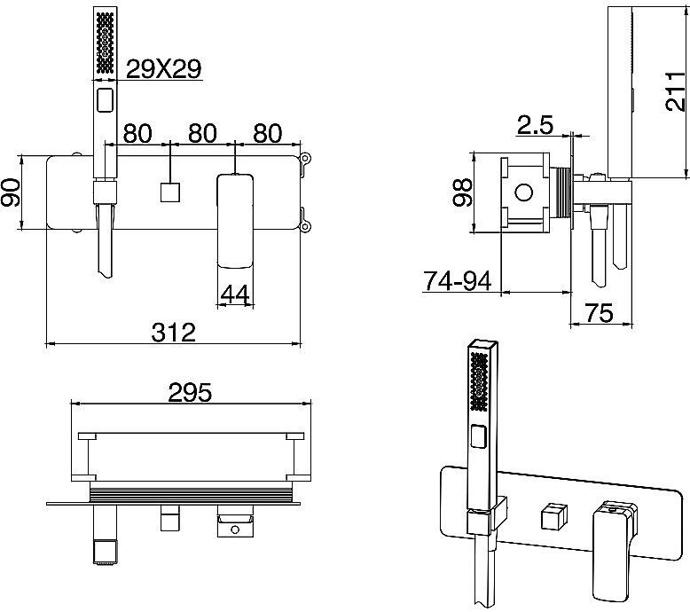 Смеситель для душа Allen Brau Infinity 5.21011-31 купить в интернет-магазине сантехники Sanbest