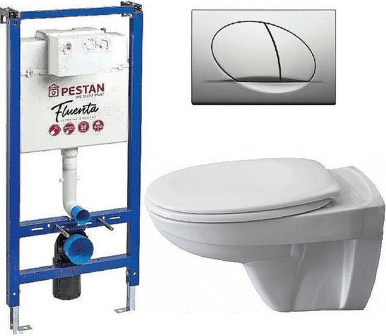 Унитаз с инсталляцией Pestan Fluenta Basic SET40006460PM с крышкой микролифт купить в интернет-магазине Sanbest