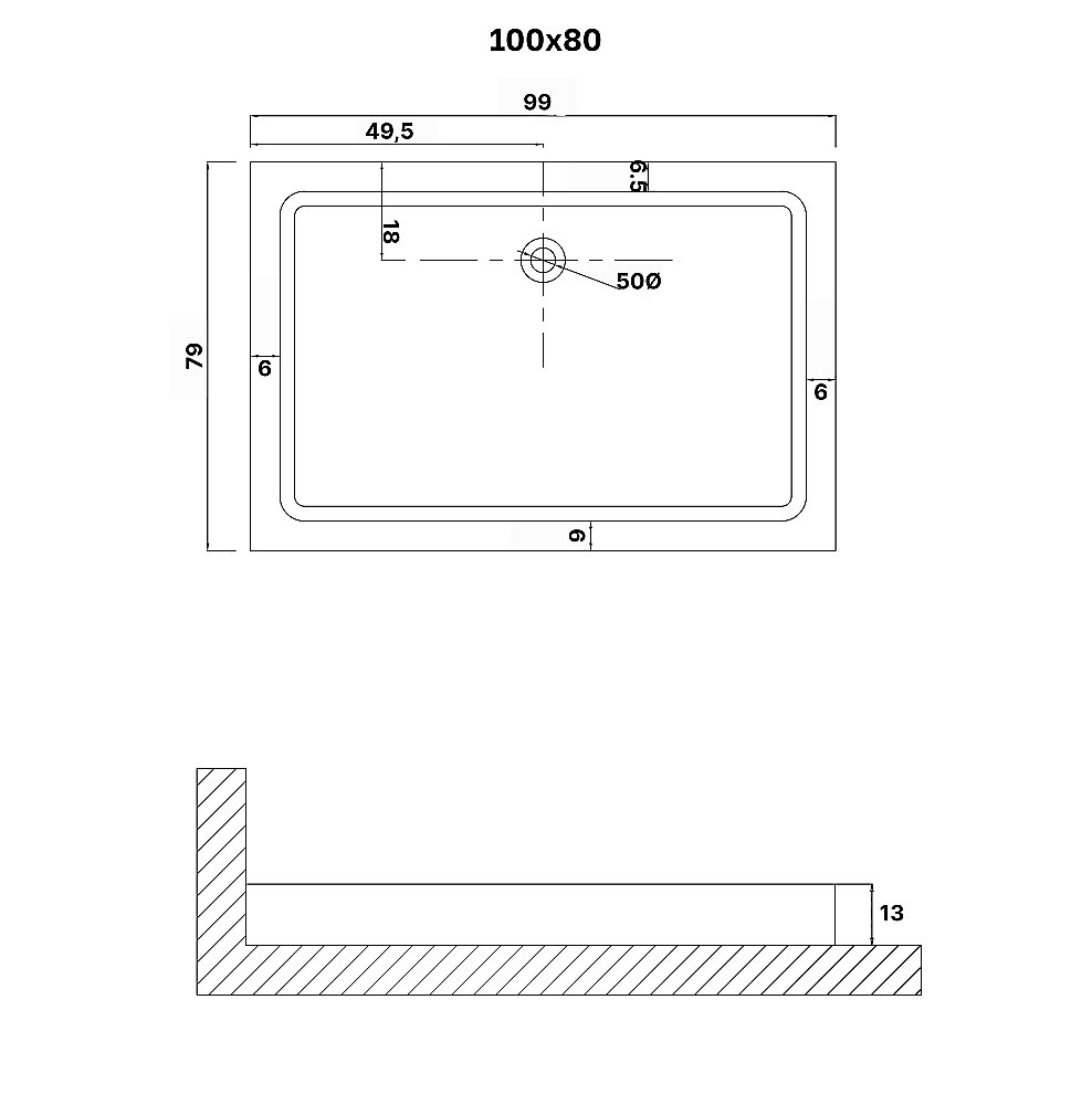 Душевой поддон Niagara Eco NG-P1080-14Q 100х80 белый купить в интернет-магазине Sanbest
