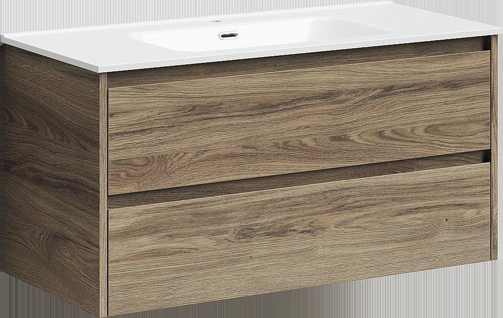 Тумба с раковиной Sancos Libra LB100ECH дуб чарльстон для ванной в интернет-магазине Sanbest