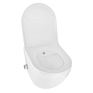 Унитаз подвесной с функцией биде Azario Grado AZ-046E-NR белый, безободковый, с крышкой микролифт купить в интернет-магазине Sanbest