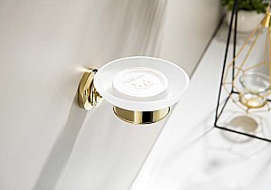 Мыльница Aquatek Классик AQ4503PG стекло матовое/золото полированное купить в интернет-магазине сантехники Sanbest