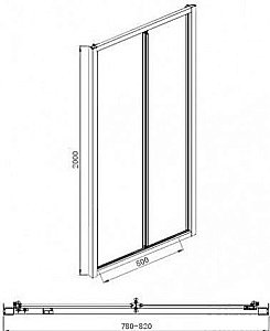 Душевая дверь Aquanet Alfa NAA6422 80  стекло прозрачное/профиль хром купить в интернет-магазине Sanbest
