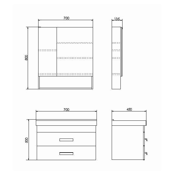 Зеркальный шкаф Comforty Никосия 00-00008851 70 дуб темный купить в интернет-магазине сантехники Sanbest