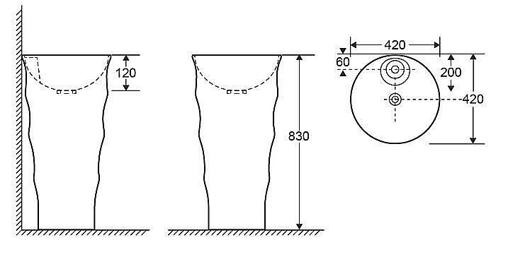Напольная раковина CeruttiSpa Marco 42 CT7833 белая купить в интернет-магазине Sanbest