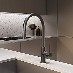 Смеситель для кухни Vincea City VKF-2C1GM вороненая сталь купить в интернет-магазине сантехники Sanbest