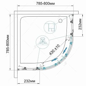 Душевой уголок RGW Classic CL-53B 80x80 купить в интернет-магазине Sanbest