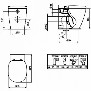 Унитаз приставной Ideal Standard Connect E052401 белый, безободковый купить в интернет-магазине Sanbest