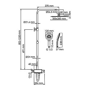Душевая система WasserKraft Aller SET2648 Thermo хром купить в интернет-магазине сантехники Sanbest