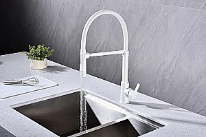 Смеситель для кухни Paulmark Halt Ha214021-WH белый матовый купить в интернет-магазине сантехники Sanbest