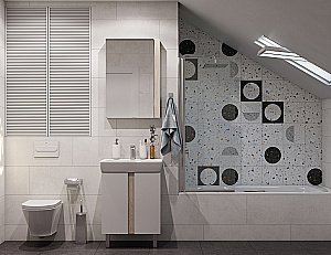 Тумба с раковиной Акватон Кантри 60 белая/дуб верона для ванной в интернет-магазине Sanbest