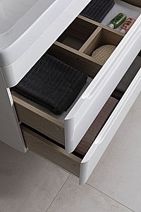 Тумба с раковиной Aquanet София 274002 80 белый глянец для ванной в интернет-магазине Sanbest